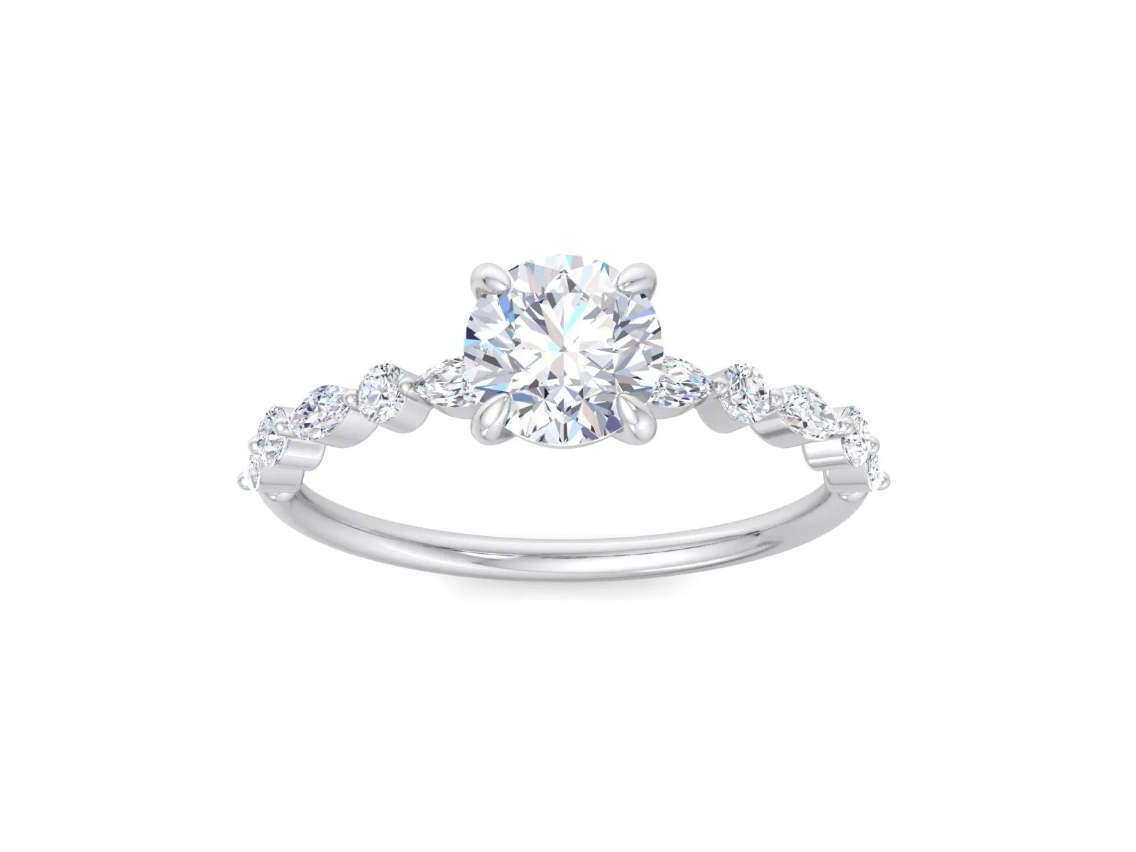 1.00 Carat E/VVS2 Round Brilliant Cut Lab Grown Diamond Solitaire Engagement Ring