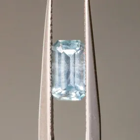 1.22CT EMERALD CUT MONTANA SAPPHIRE, ICEY BLUE GREY, 8X4.5X4MM