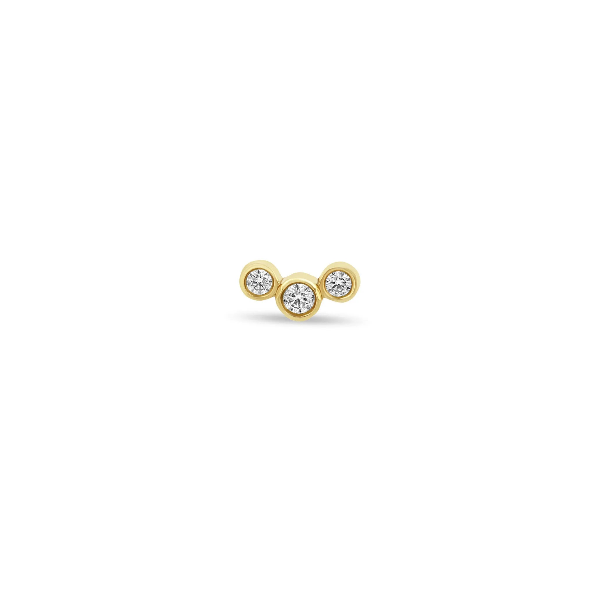 14k 3 Graduated Diamond Bezel Studs