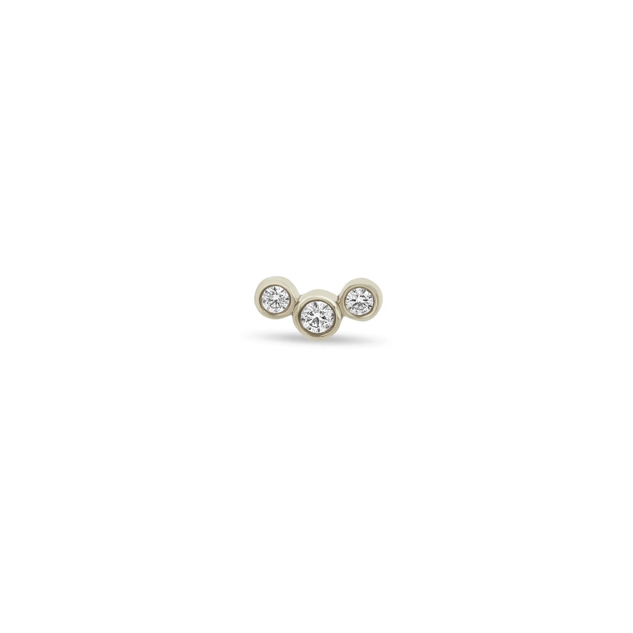 14k 3 Graduated Diamond Bezel Studs