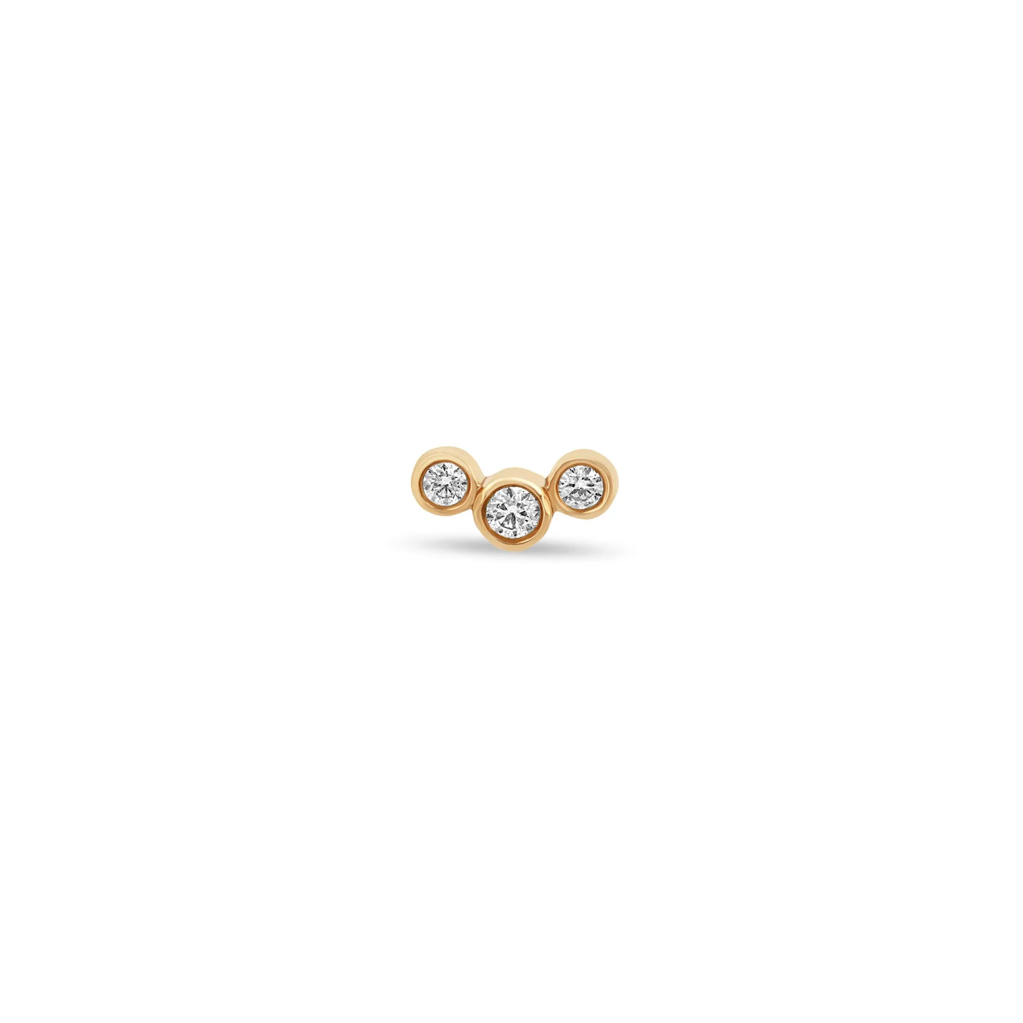 14k 3 Graduated Diamond Bezel Studs