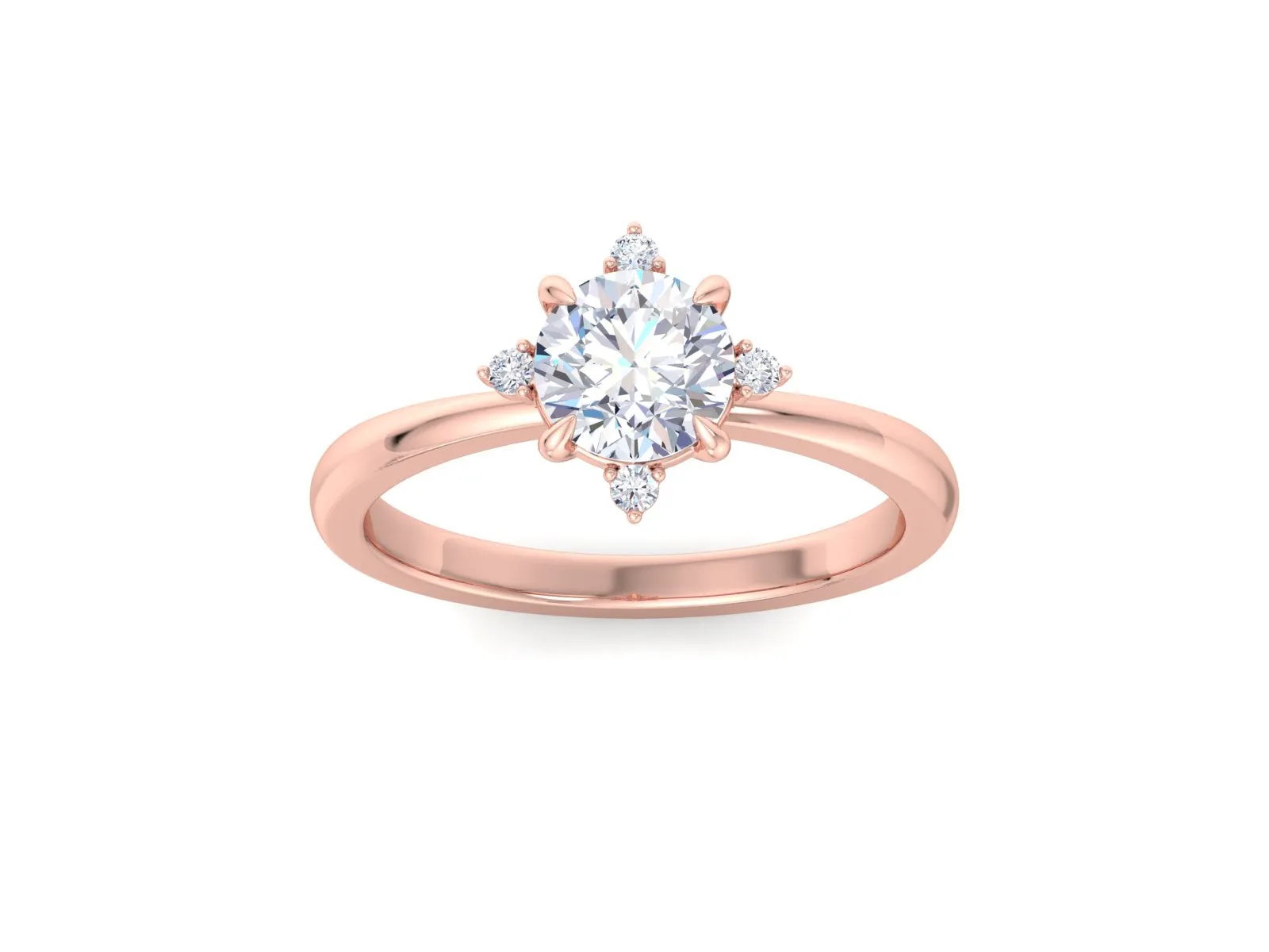 14k Gold Diamond Cluster Ring