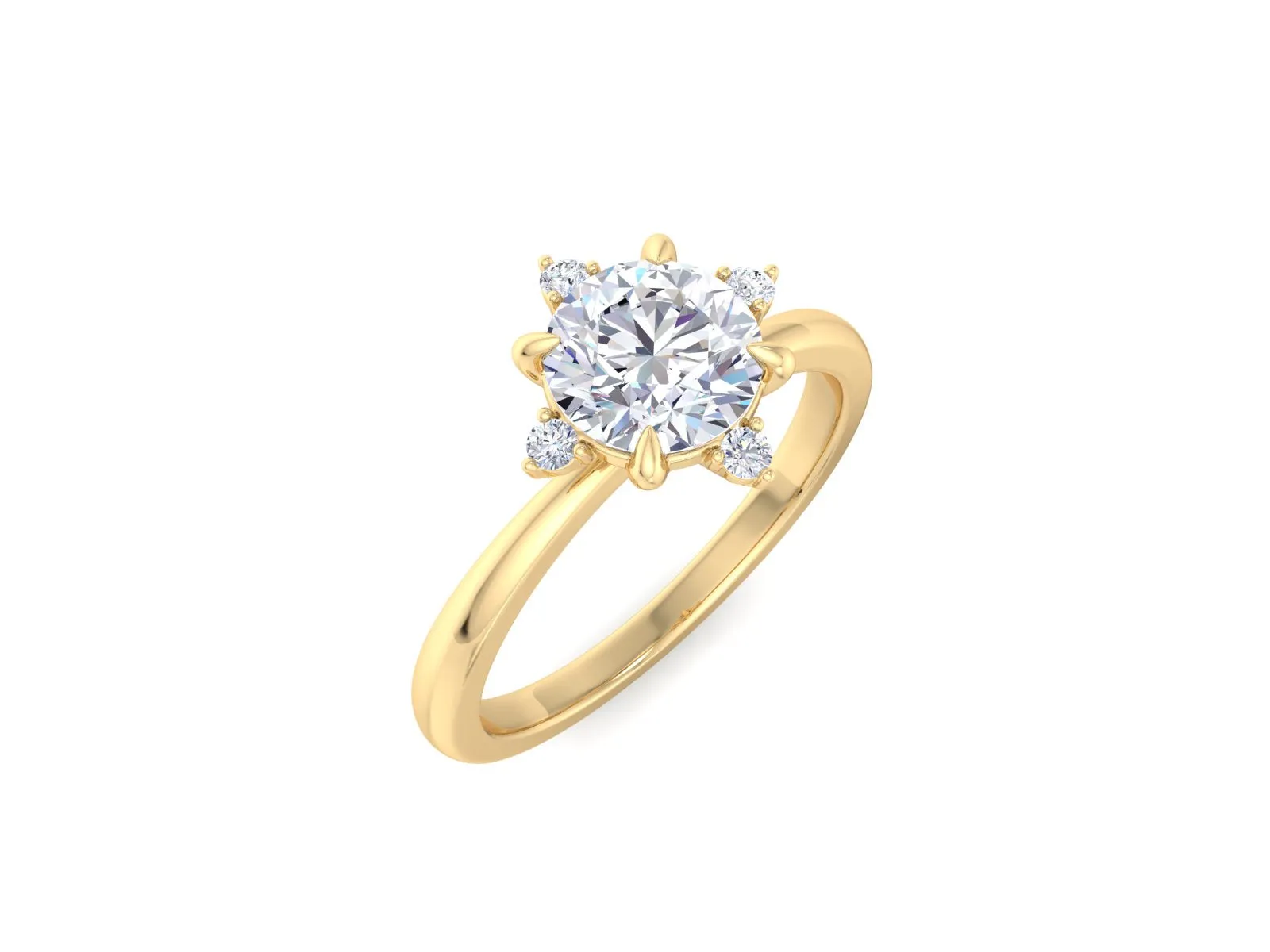 14k Gold Diamond Cluster Ring