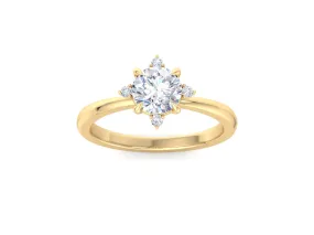 14k Gold Diamond Cluster Ring