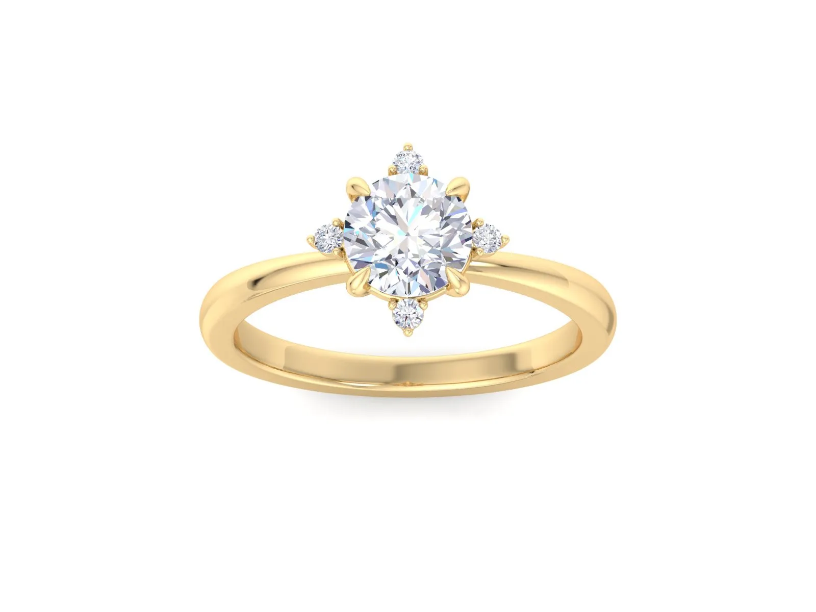 14k Gold Diamond Cluster Ring