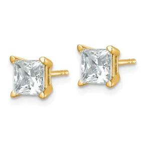 14k Gold Lab Grown Diamond Square Stud Earrings