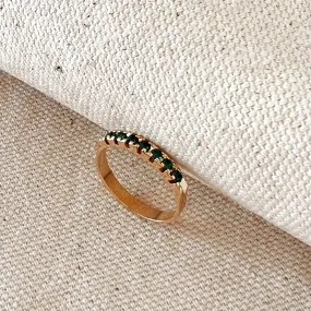 18k Gold Filled Emerald Crystals Ring