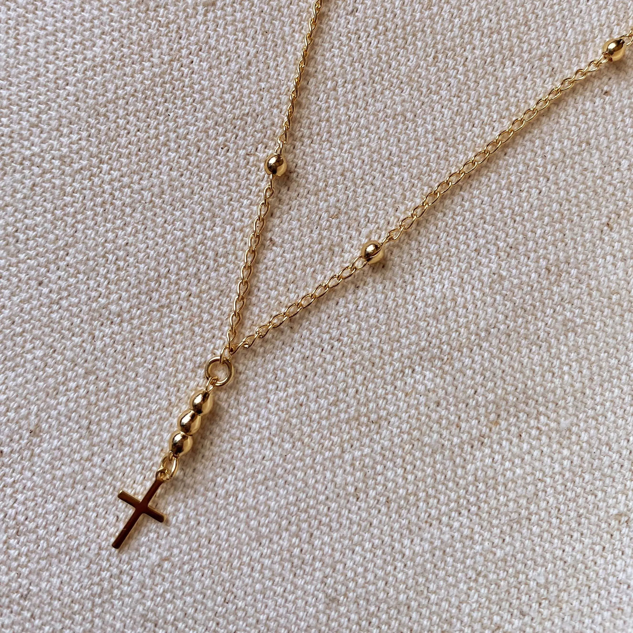 18k Gold Filled Simple Cross Necklace