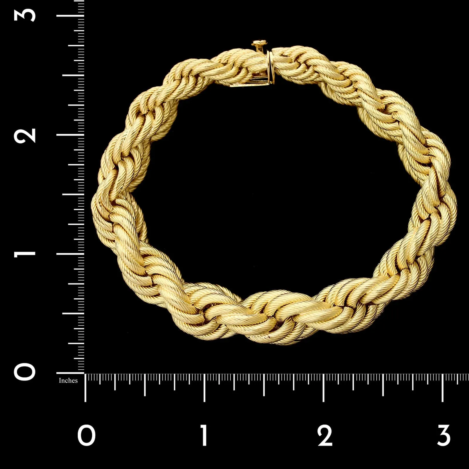 18K Yellow Gold Estate Double Row Graduated Rope Bracelet