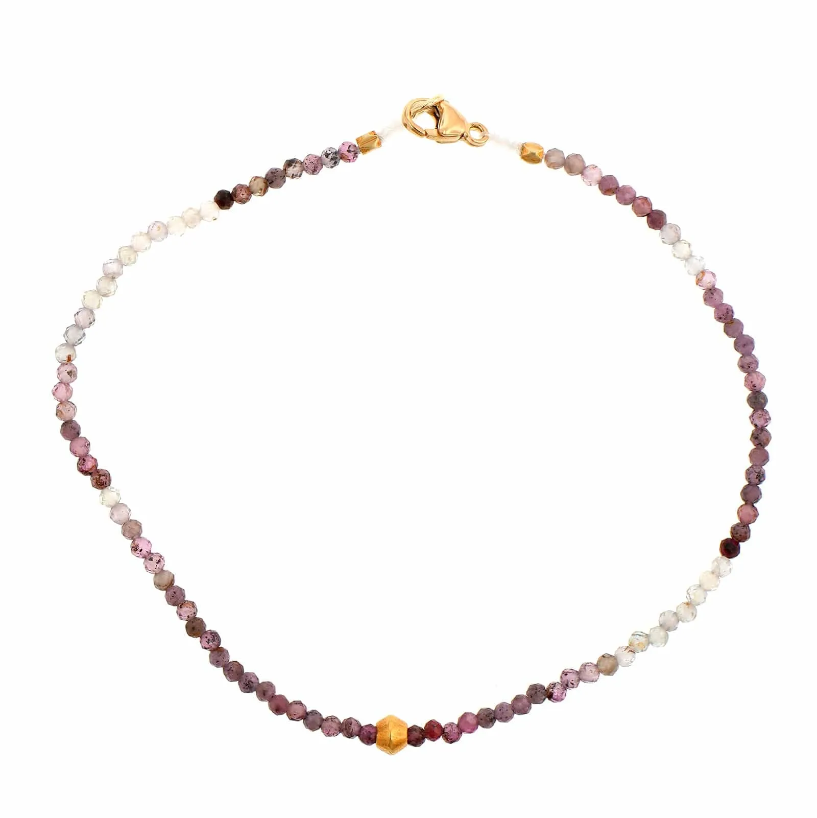 18K Yellow Gold Ombre Sapphire Beaded Bracelet