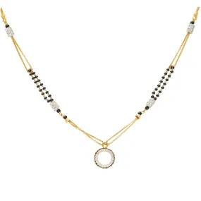 22K Multi-Tone Gold & CZ Mangalsutra Necklace (9.9gm)