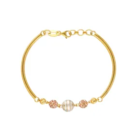 22K Multi-Tone Gold Beaded Bracelet (6.8gm)