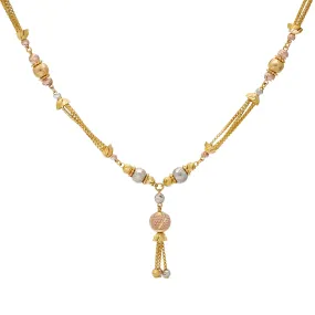 22K Multi-Tone Gold Beaded Chain (17.6gm)