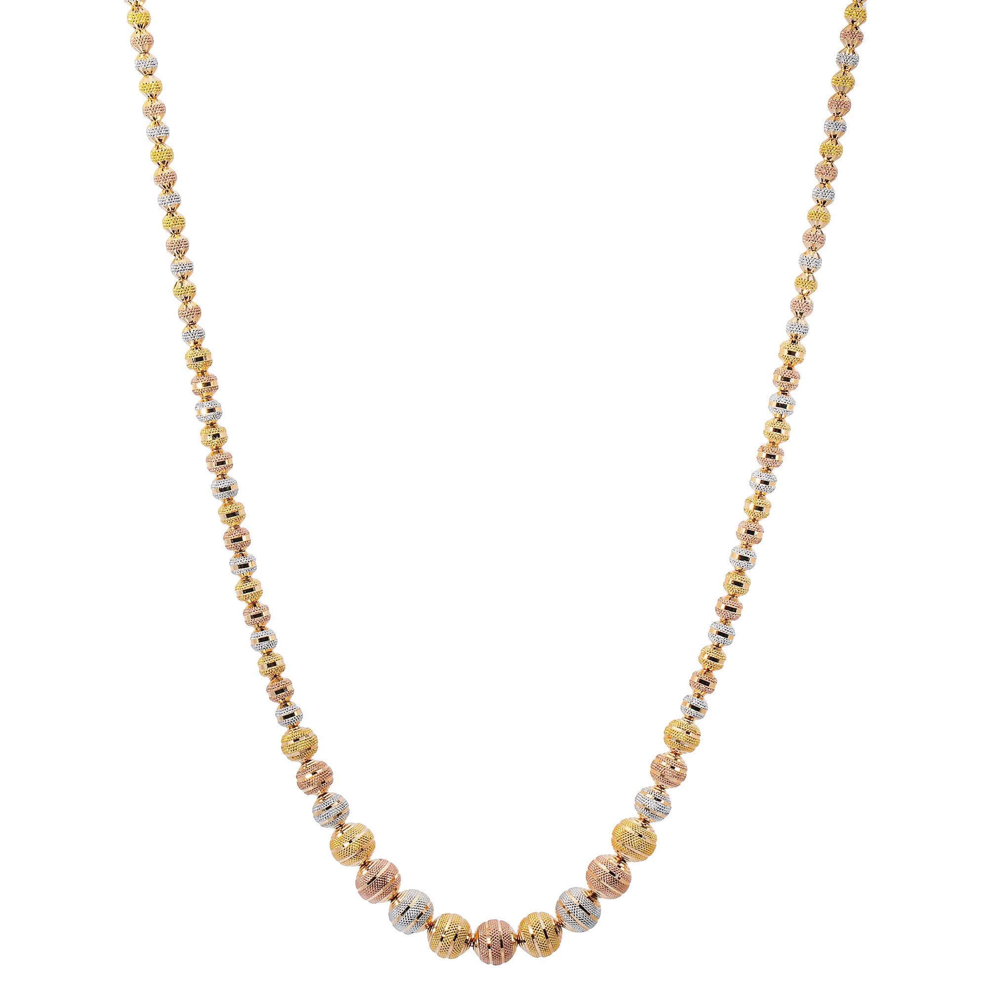 22K Multi-Tone Gold Beaded Chain (79.5gm)