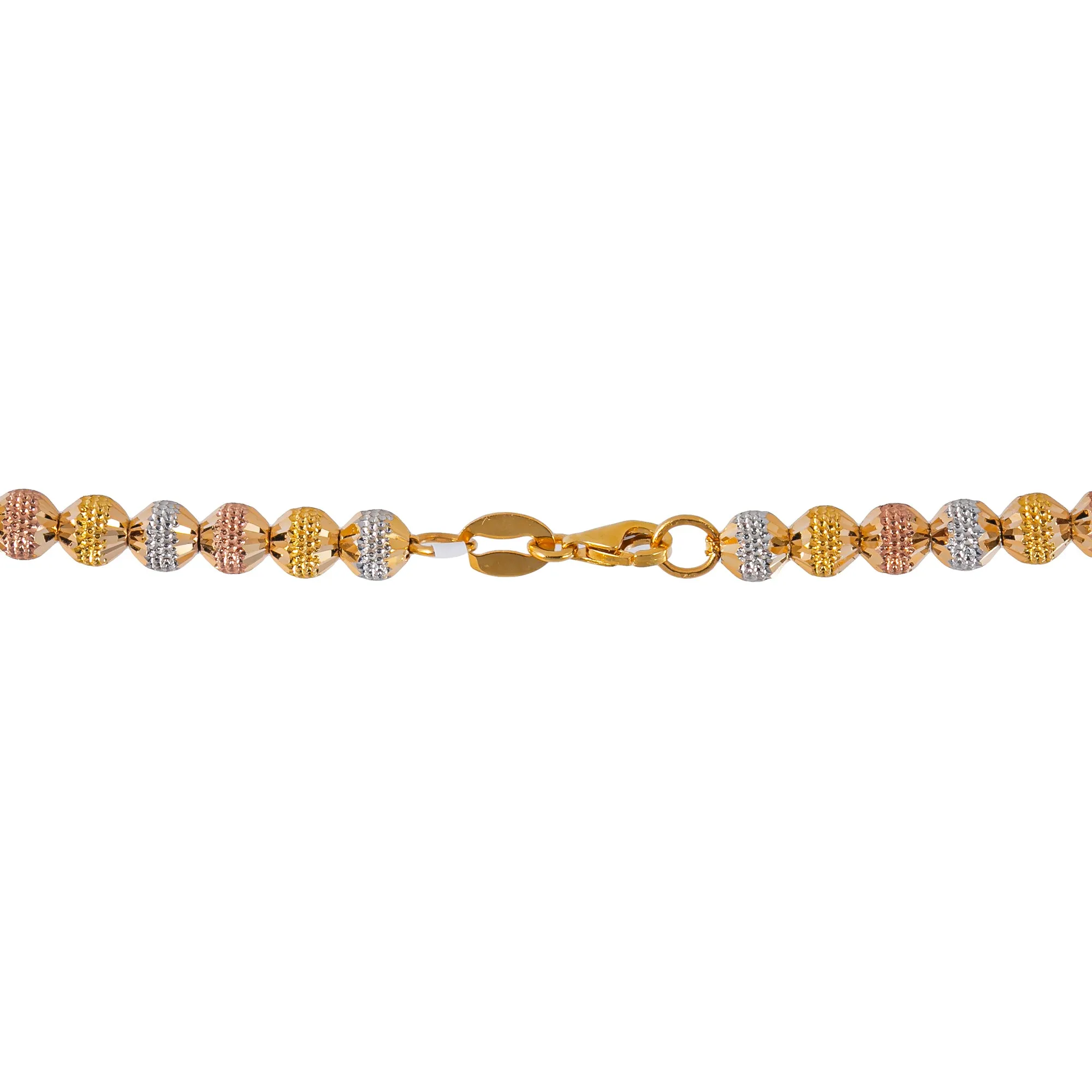 22K Multi-Tone Gold Beaded Chain (79.5gm)