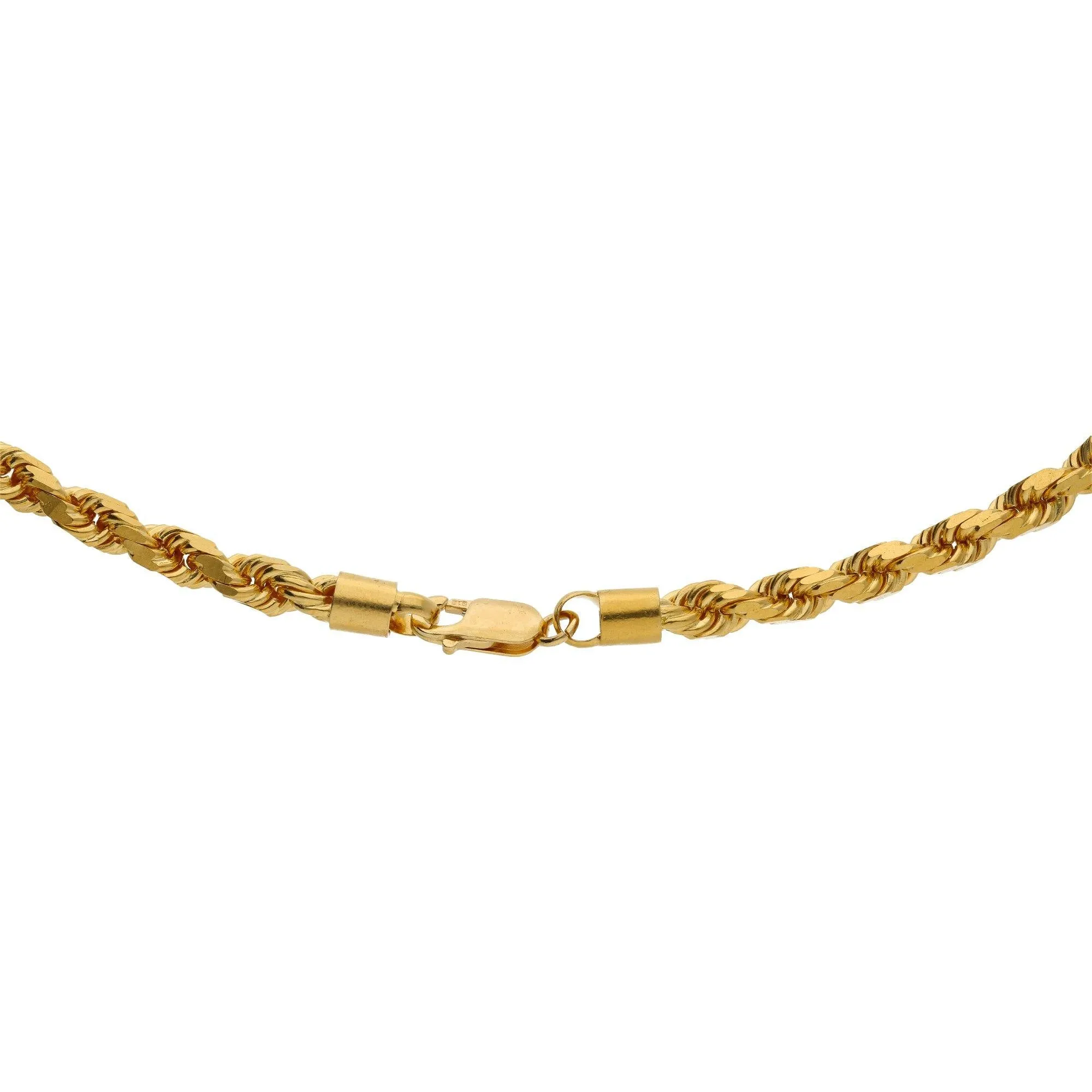 22K Yellow Gold Twisted Rope Chain, 81.5 Grams