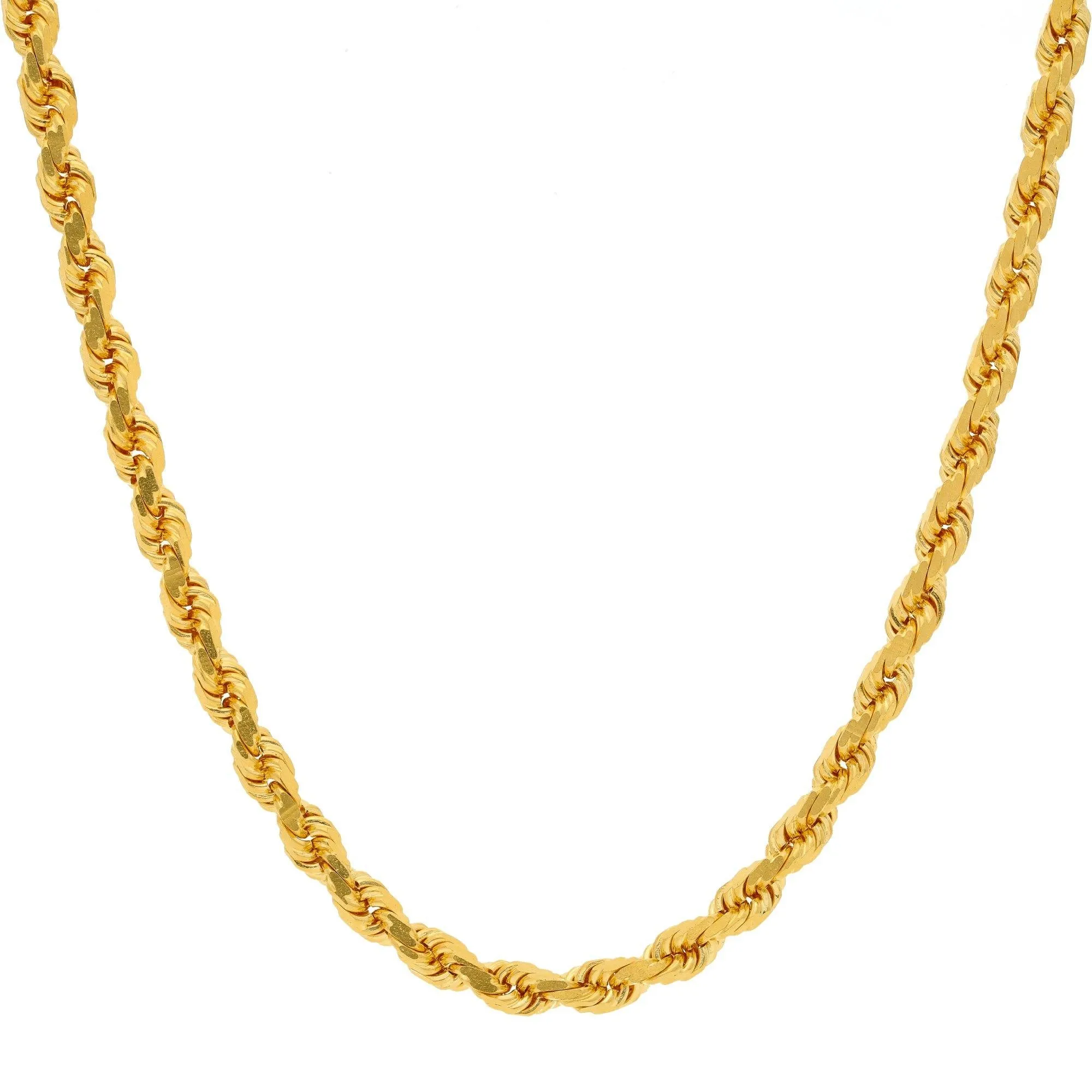 22K Yellow Gold Twisted Rope Chain, 81.5 Grams