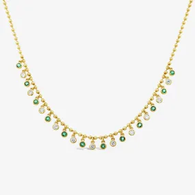 23 Drops By The Yard 1.15CT Emerald & Diamond Necklace