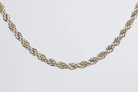 24" Tiffany & Co. 925 Silver & 18k Yellow Gold Twisted Rope Chain (46.27g.)