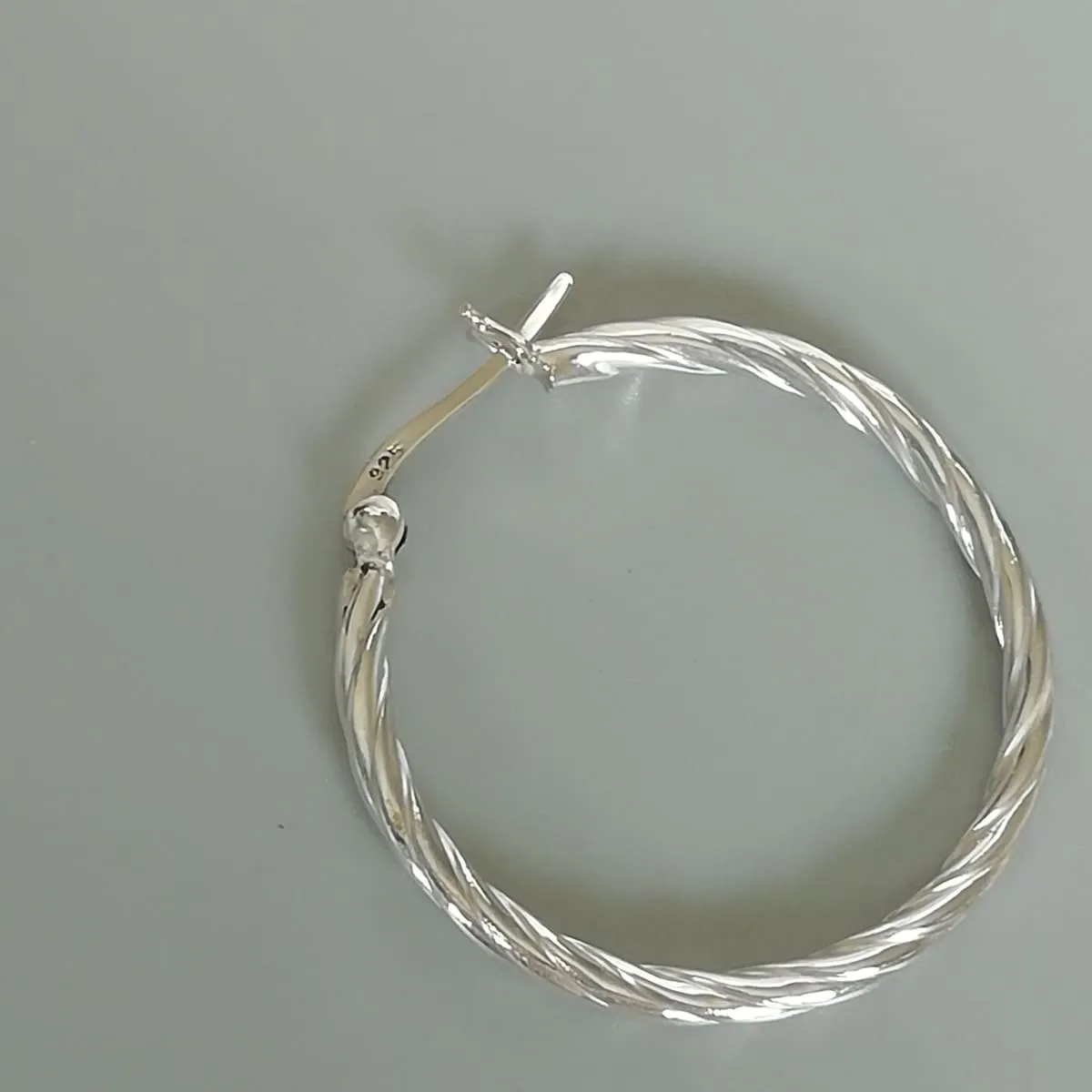 30mm sterling silver hoop earrings | Twisted rope hoops | Silver jewelry | Minimalist hoops | E964