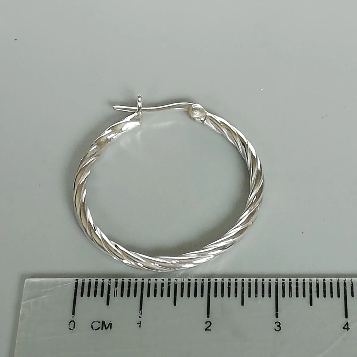 30mm sterling silver hoop earrings | Twisted rope hoops | Silver jewelry | Minimalist hoops | E964