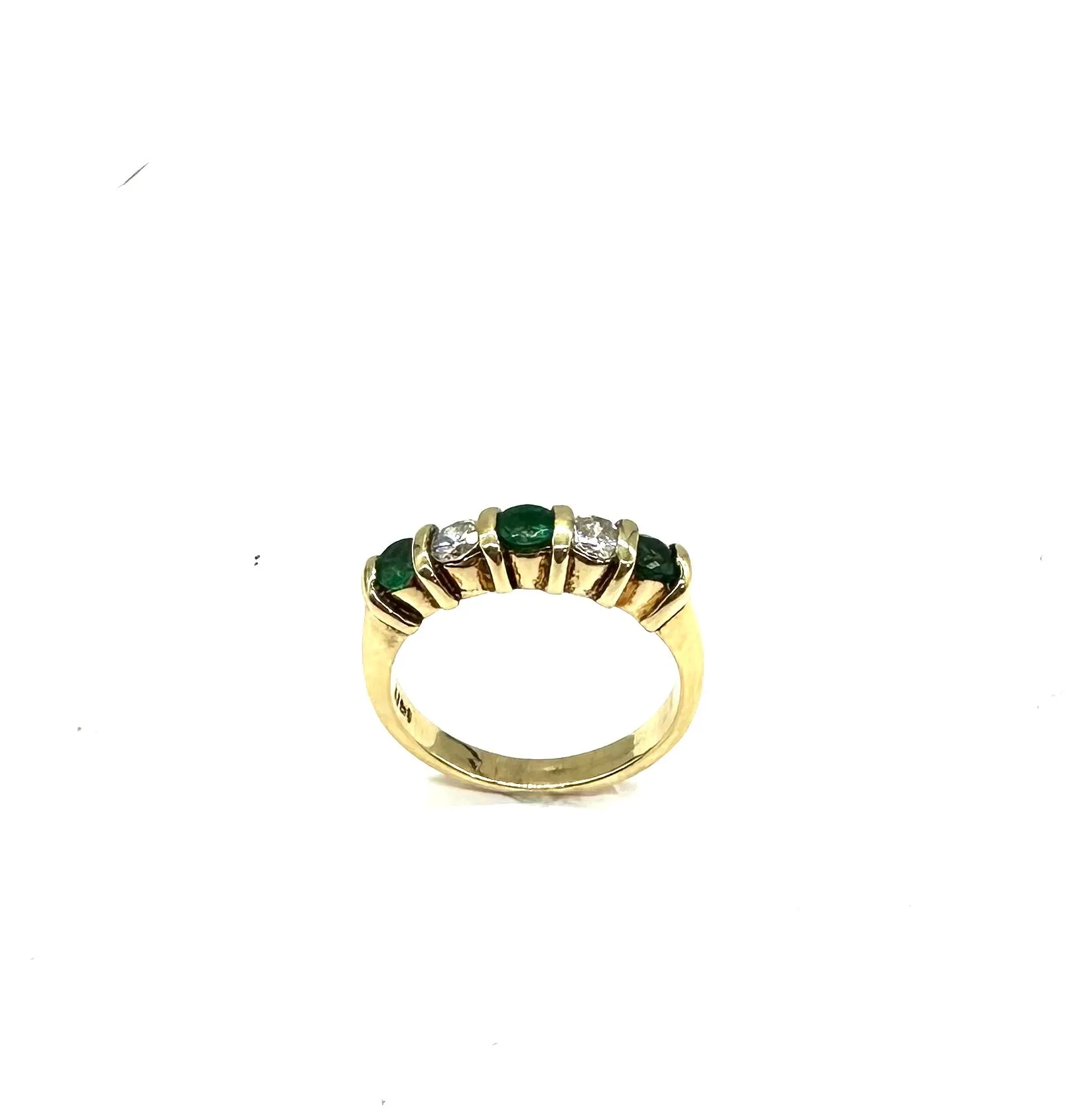 5 In-Line Emerald & Diamond Band