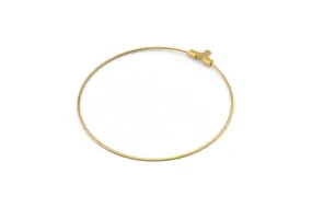 50mm Earring Hoops, 24 Raw Brass Earring Wires  (50mm) E648