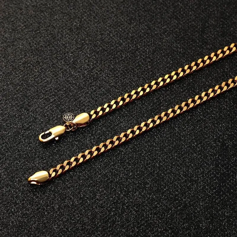 5mm Stainless Steel Cuban Chain in Gold