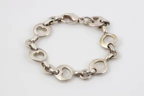 7.5" Tiffany & Co. 925 Silver Stencil Heart Bracelet (26.68g.)