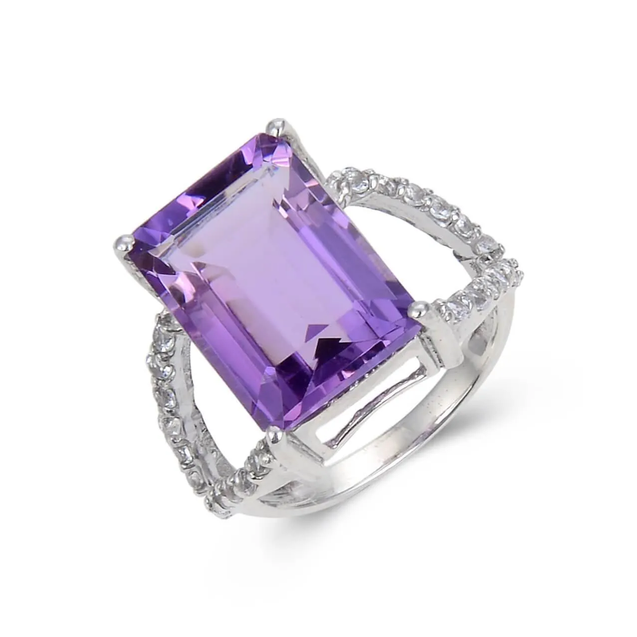 Amethyst Emerald Cut Statement Ring