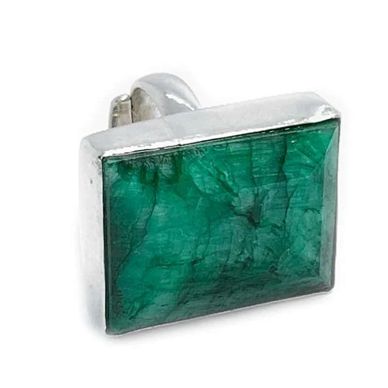 Aranya Emerald Quartz Rectangle Ring