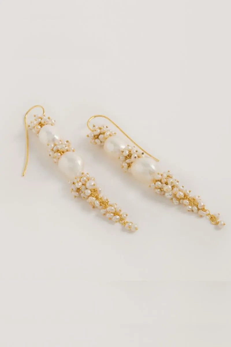 BAROQUE PEARL LONG DROP EARRINGS