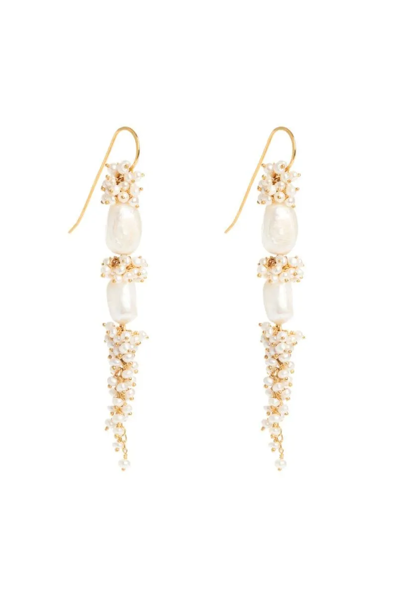 BAROQUE PEARL LONG DROP EARRINGS