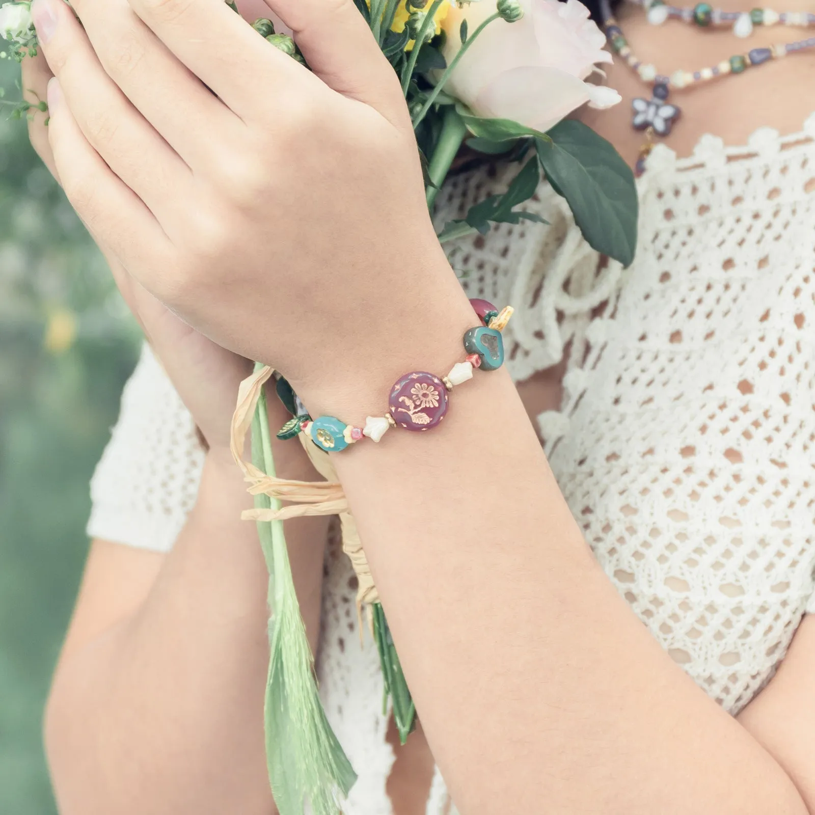 Beaded Flower Bracelet