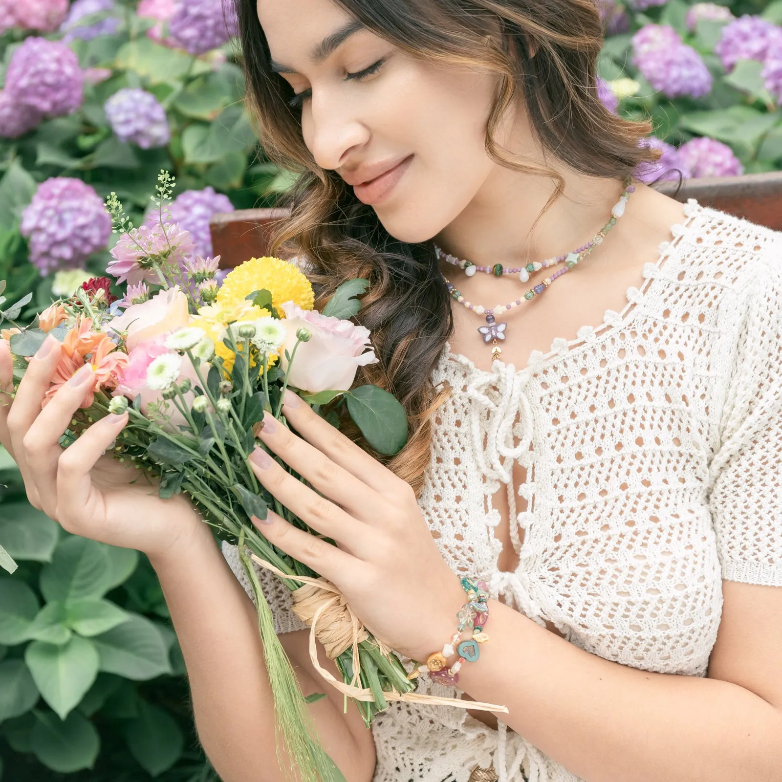 Beaded Flower Bracelet