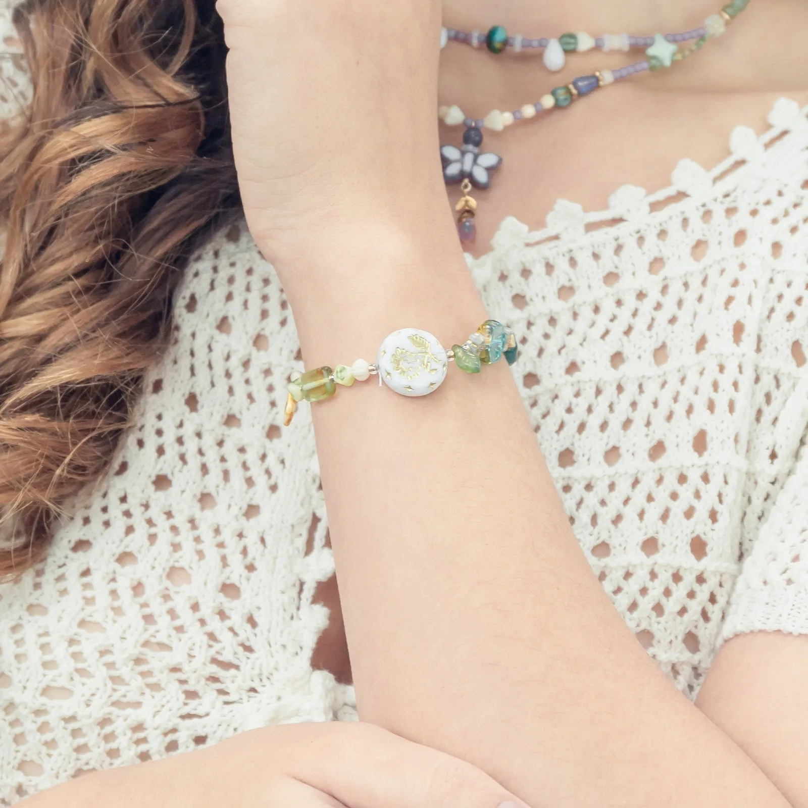 Beaded Flower Bracelet