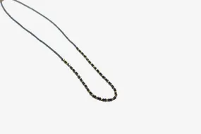 Beaded Grey   Gold   Black Spinel Necklace