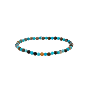 Beaded Turquoise and Picasso Jasper Alternating Stretch Bracelet