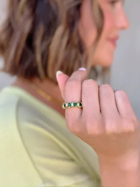 Bezel Heart Ring | Emerald