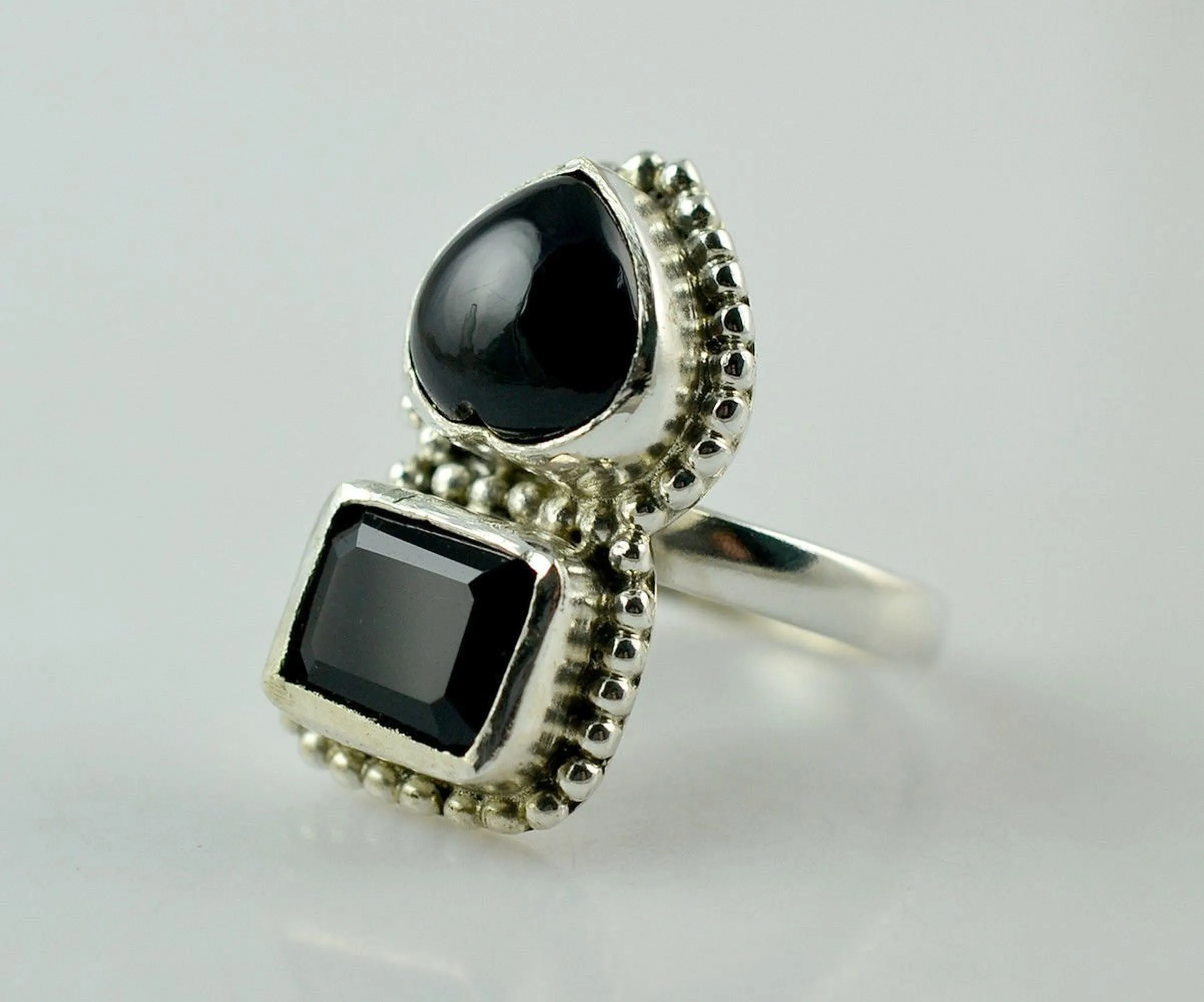 Black Onyx Silver Ring 925 Solid Sterling Silver Handmade Jewelry