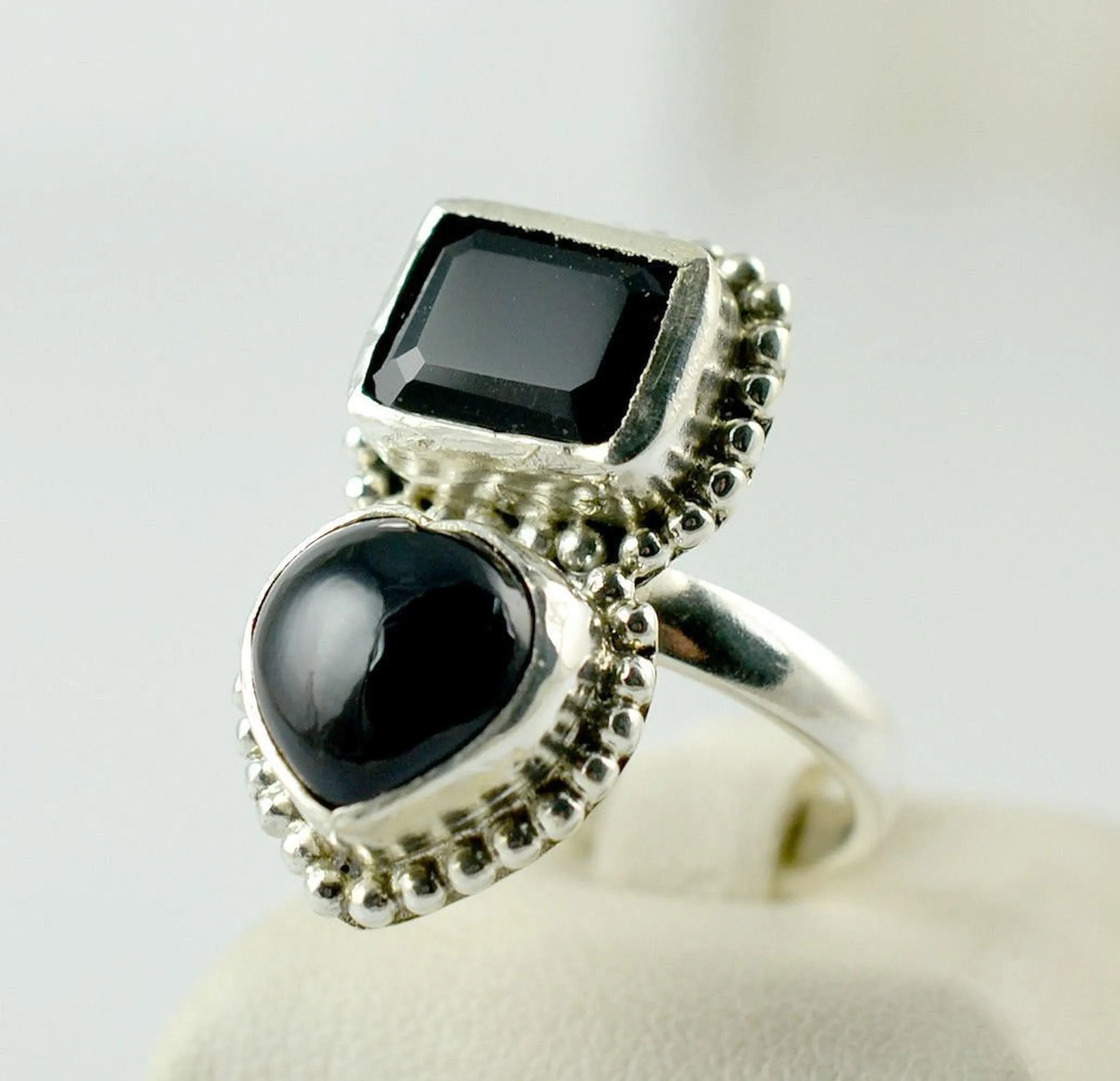 Black Onyx Silver Ring 925 Solid Sterling Silver Handmade Jewelry