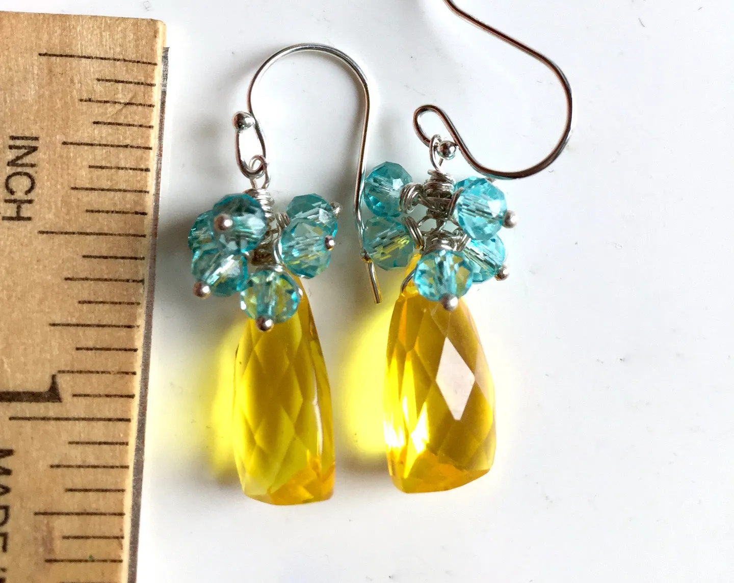 Blueberry Lemonade Pyramid Cluster Earrings