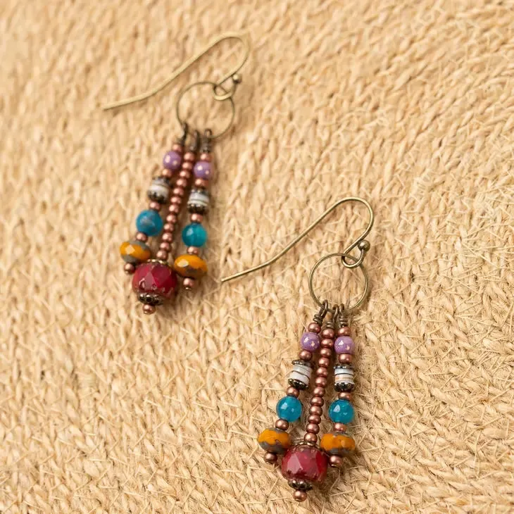 Bohemia Stacked Bead Fringe Dangles by Anne Vaughan