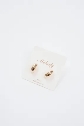 Brass Metal Bean Earring, Gold