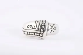 Brighton 925 Silver Scrolled Beaded Swirl Ring Size 7.5 (12.00g.)