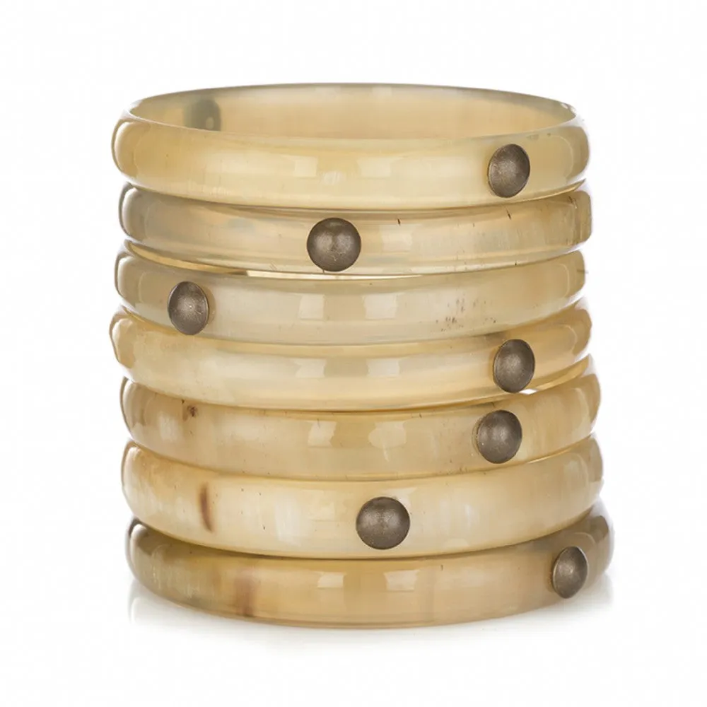 Buffalo Horn Bangles With Studs