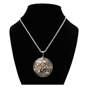 Calgary Stampede Filigree Round Concho Necklace