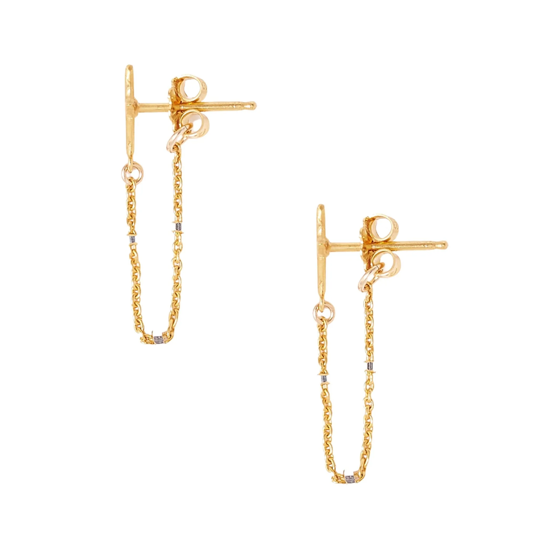 Chan Luu Star Chain Loop Stud Earrings in Gold