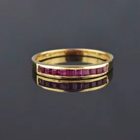 Channel Set Natural Ruby 14K Gold Band Ring