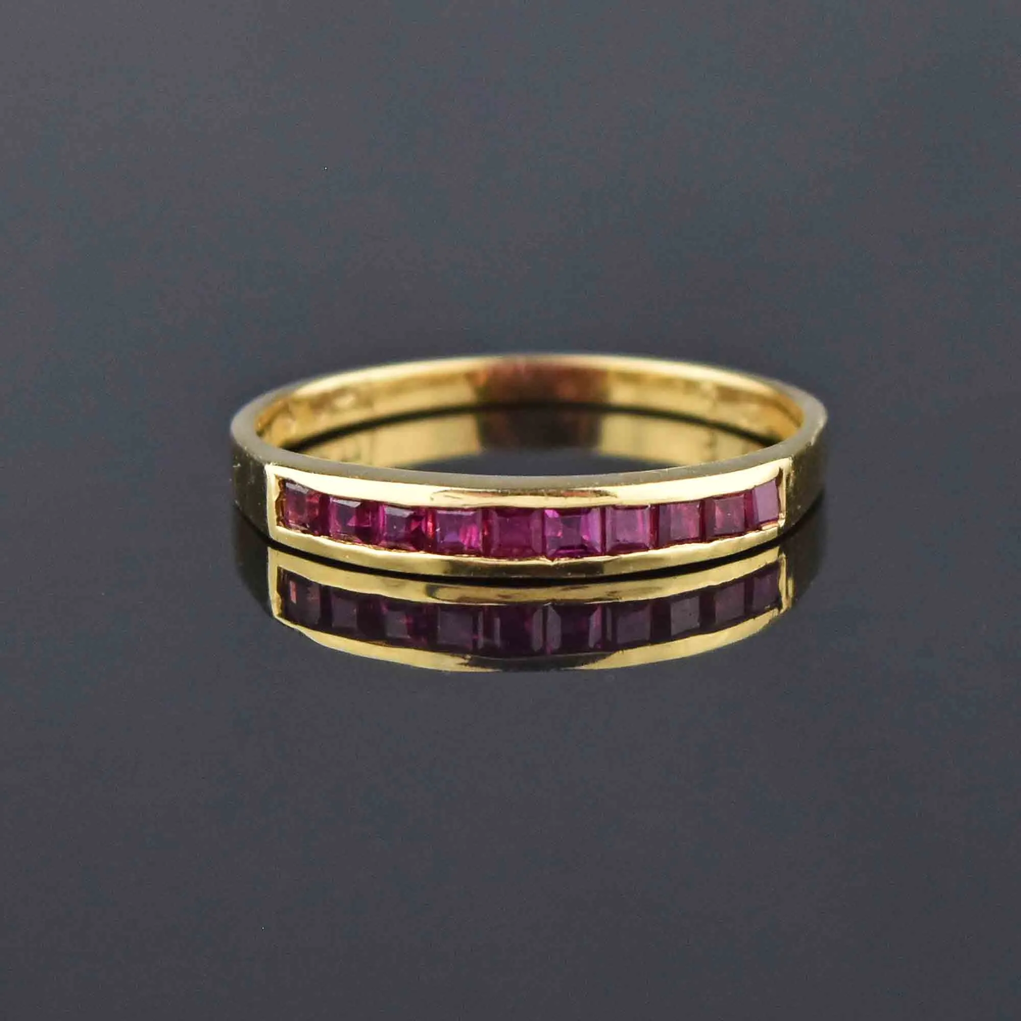 Channel Set Natural Ruby 14K Gold Band Ring